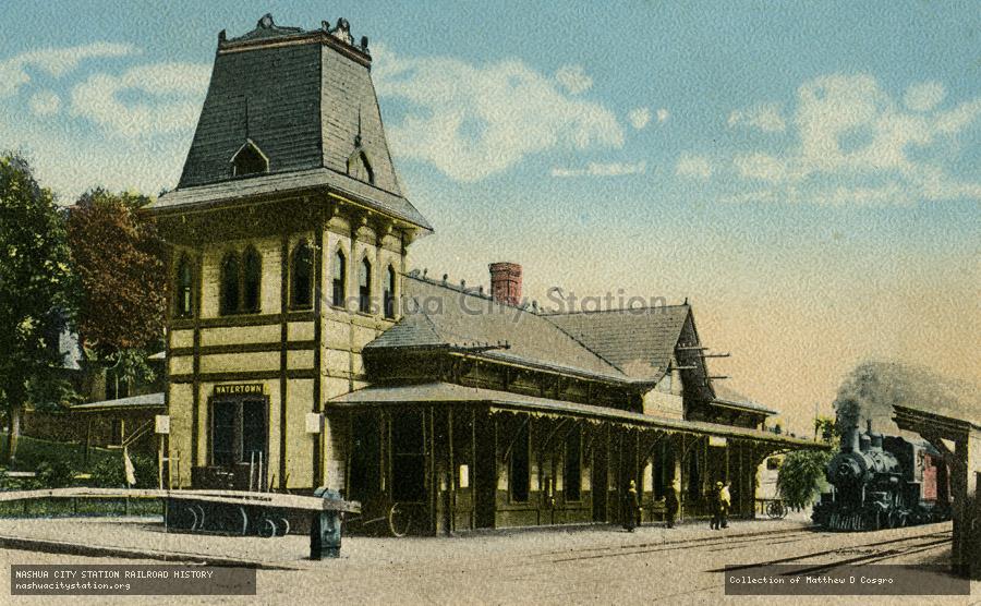 Postcard: Boston & Maine Railroad Station, Watertown, Massachusetts
